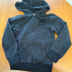 Roots Black Full-Zip Hoodie Sweatshirt